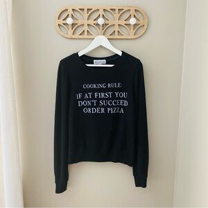 Wildfox Pullover Sweater Black Sz XS